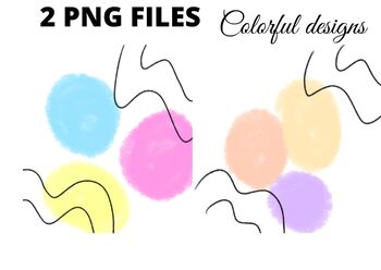 Preview of Colorful circle shapes watercolor png clipart