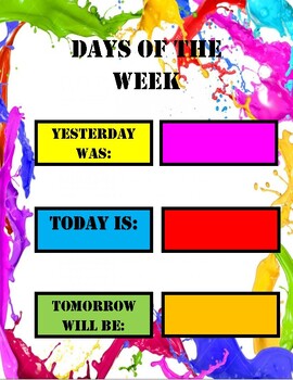 Colorful days of the week by Pre-k is Life | TPT