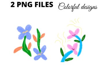 Preview of Colorful floral watercolor art clipart png