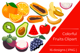 Colorful fruits clip art, Design bundle, Digital art
