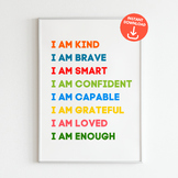 Colorful motivational quote Poster for kids, Positive affi