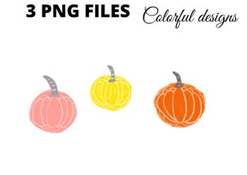Preview of Colorful pastel retro pumpkin png clipart