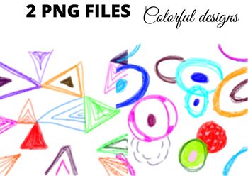 Preview of Colorful shapes watercolor geometric abstract clipart