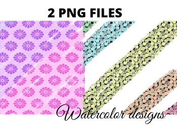 Preview of Colorful watercolor abstract Clipart pattern