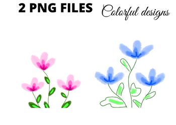 Preview of Colorful watercolor floral art clipart png