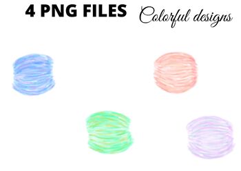 Preview of Colorful watercolor loose art clipart digital art png