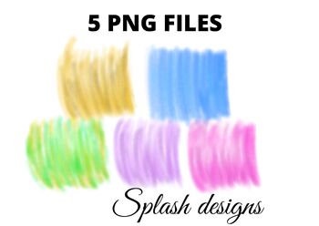 Preview of Colorful watercolor splashes png sublimation background