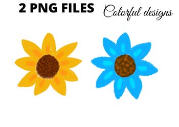 Preview of Colorful watercolor sunflower clip art floral