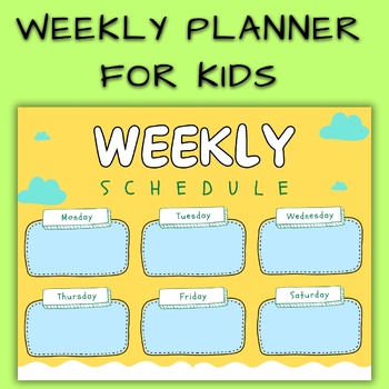 Preview of Colorful weekly planner schedule for kids