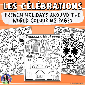 Preview of Les Célébrations et les Traditions - French Holidays Colouring Pages