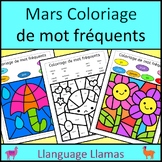 Coloriage de mot fréquents Mars / French Color by Sight Wo