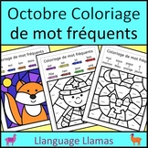 Coloriage de mot fréquents Octobre / French Color by Sight