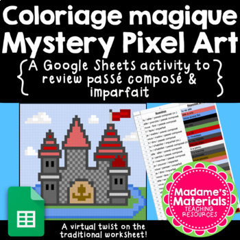 Preview of Coloriage magique French Magic Pixel Art: L'imparfait et le passé composé review