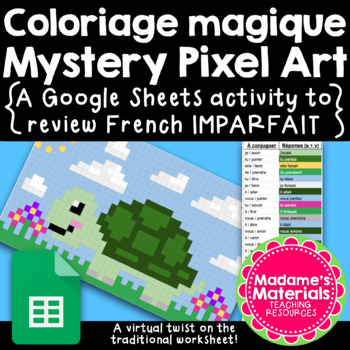 Preview of Coloriage magique Magic Pixel Art:  French Imperfect / IMPARFAIT Review Activity