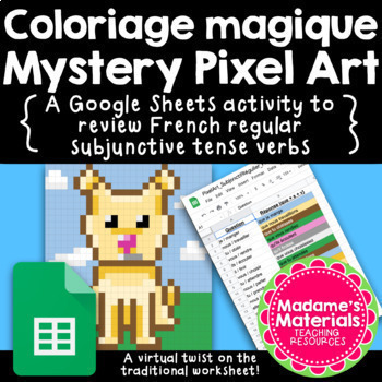 Preview of Coloriage magique Magic Pixel Art: French Subjunctive Verb / Subjonctif régulier