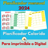 Colorido Planificador mensual 2024