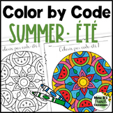 Colorie par Code: French Color by code Été  Summer
