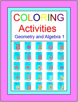 Preview of COLORING ACTIVITIES:  180+ GROWING BUNDLE GEOMETRY AND ALGEBRA