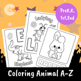 Coloring Animal A-Z - Drawing Animal A-Z For PreK,K,1st an