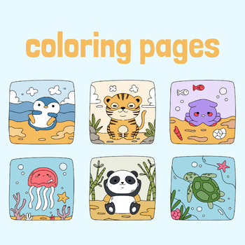 Preview of Coloring Animals Activity Worksheet