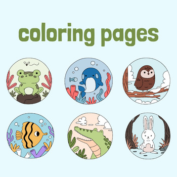Preview of Coloring Animals Activity Worksheet
