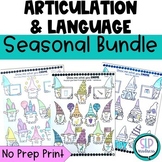 Speech Therapy Seasonal Articulation and Language Workshee