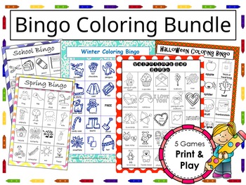 Preview of Coloring Bingo Games Bundle