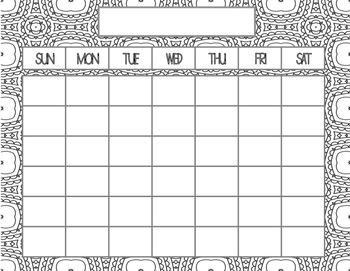 Coloring Blank Calendars By Bobbi Bates 