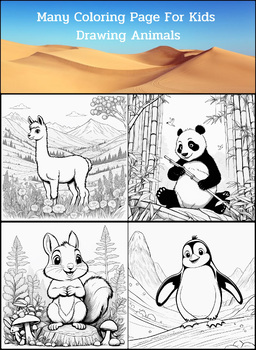 Preview of Coloring Book For Kids Drawing Cute Animals