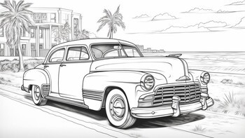 Preview of Coloring Book Pages, Cars Cars Cars, Hispanic Heritage Month, Classic/Race Cars