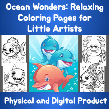 Preview of Coloring Book Pages | Ocean Wonders | Calming and Relaxing | Mental Wellness