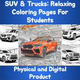 Coloring Book Pages | SUV's & Trucks | 50+ Pages | Relaxin