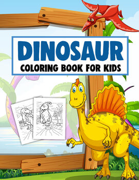 Preview of Coloring Book Printable Worksheets of Dinosaurs, Draw and Learn, Fun No Prep