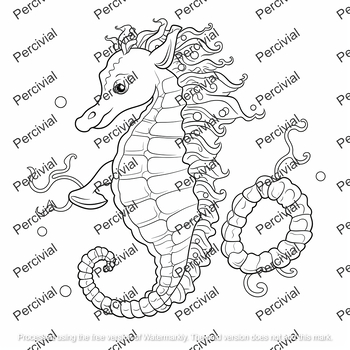 Coloring Book - Seahorse by Percivial Higgins | TPT