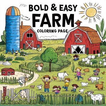 Preview of Coloring Book for Bold & Easy Farm