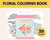 Coloring Book for Tween,Teen Cool Relaxing Floral Journal 