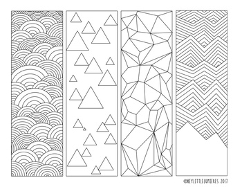 Coloring Bookmarks With Semi-abstract Designs Doodle Arts 