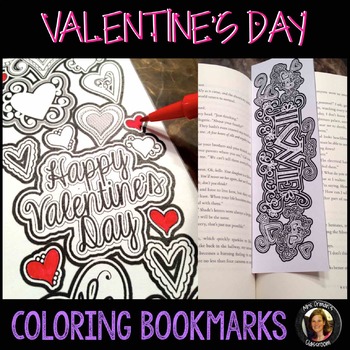 BEST VALUE 120 Valentines Bookmarks Coloring Pages: Instant Download Coloring  Book for Kids and Adult Valentines Bookmarks to Color 