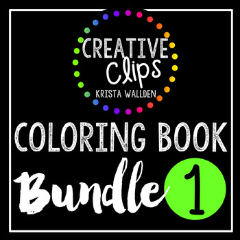 Preview of Coloring Books: Bundle 1 {Made by Creative Clips Clipart}