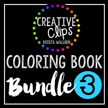 Preview of Coloring Books: Bundle 3 {Made by Creative Clips Clipart}