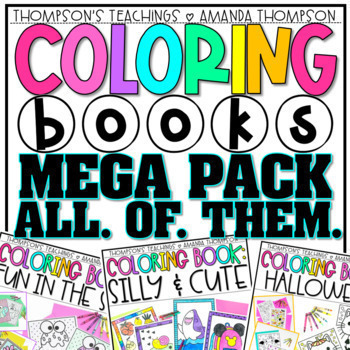 Preview of Coloring Pages - Bundle - Coloring Books - No Prep