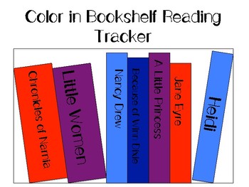 Preview of Coloring Bookshelf Reading Tracker