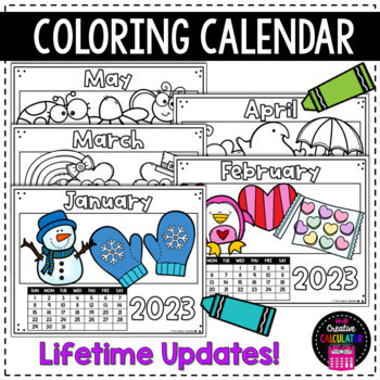 Preview of Coloring Calendar - Easy Parent Gift - End of Year Activity - FREE UPDATES!