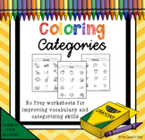 Coloring Categories - No Prep Worksheets