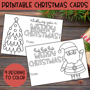 Preview of Coloring Christmas Cards | Christmas Cards to Color