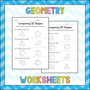 Counting & Comparing Faces, Edges and Vertices - Properties of 3D Shapes