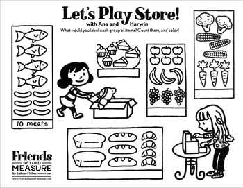 Preview of Coloring, Counting & Fractions: Let's Play Store! (2 pages)