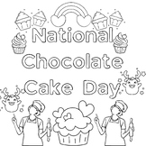 Coloring Fun for National Chocolate Cake Day
