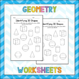 Coloring & Identifying 3D Shapes (cone, cube, cylinder & s