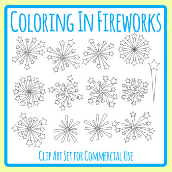 new years fireworks clipart black and white